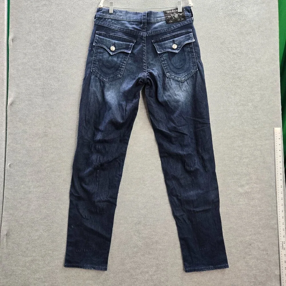 True Religion Men Jeans‎ 32 Blue Denim Rocco Relaxed Skinny Dark Wash READ